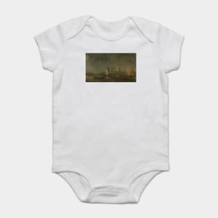 The Battle of the Slaak between the Dutch and Spanish Fleets on the Night of September 12-13, 1631 by Simon de Vlieger Baby Bodysuit